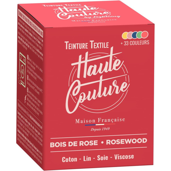 photo-Teinture textile - Tout-en-un - Vêtements - Tissus - Bois de rose - 350g - Haute couture
