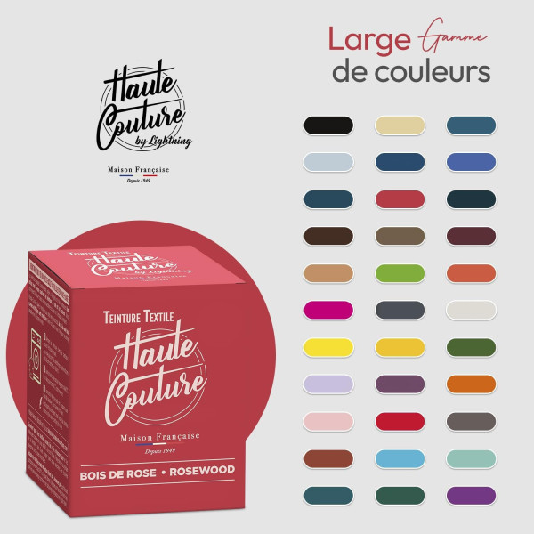 Teinture textile - Tout-en-un - Vêtements - Tissus - Bois de rose - 350g - Haute couture