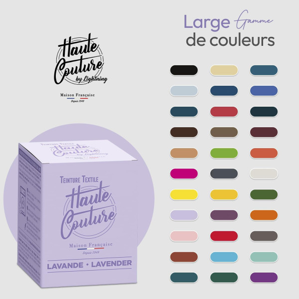 Teinture textile - Tout-en-un - Vêtements - Tissus - Lavande - 350g - Haute couture