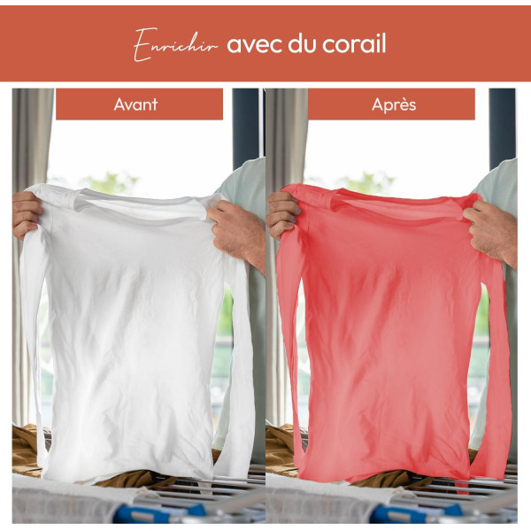Teinture textile - Tout-en-un - Vêtements - Tissus - Corail - 350g - Haute couture