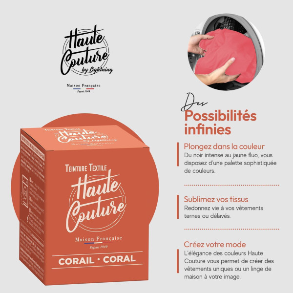 Teinture textile - Tout-en-un - Vêtements - Tissus - Corail - 350g - Haute couture