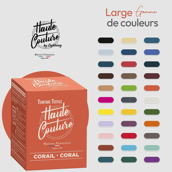 Teinture textile - Tout-en-un - Vêtements - Tissus - Corail - 350g - Haute couture