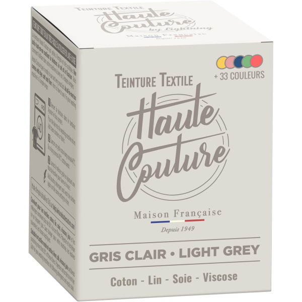 photo-Teinture textile - Tout-en-un - Vêtements - Tissus - Gris clair - 350g - Haute couture