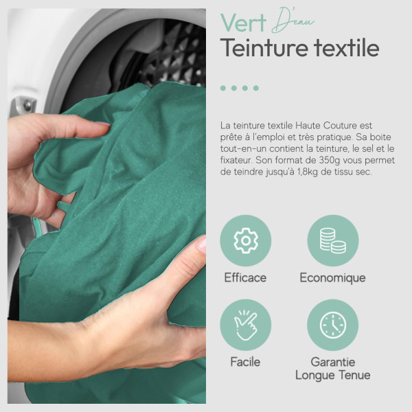 Teinture textile - Tout-en-un - Vêtements - Tissus - Vert d'eau - 350g - Haute couture