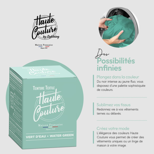 Teinture textile - Tout-en-un - Vêtements - Tissus - Vert d'eau - 350g - Haute couture