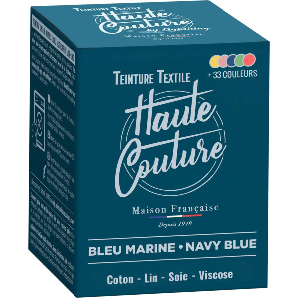 photo-Teinture textile - Tout-en-un - Vêtements - Tissus - Bleu marine - 350g - Haute couture
