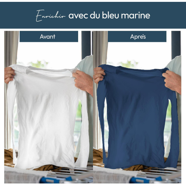 Teinture textile - Tout-en-un - Vêtements - Tissus - Bleu marine - 350g - Haute couture