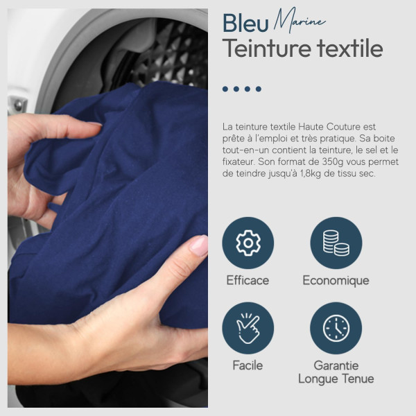 Teinture textile - Tout-en-un - Vêtements - Tissus - Bleu marine - 350g - Haute couture