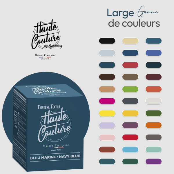 Teinture textile - Tout-en-un - Vêtements - Tissus - Bleu marine - 350g - Haute couture
