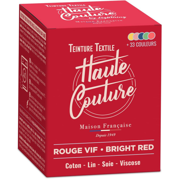 photo-Teinture textile - Tout-en-un - Vêtements - Tissus - Rouge vif - 350g - Haute couture