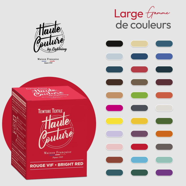 Teinture textile - Tout-en-un - Vêtements - Tissus - Rouge vif - 350g - Haute couture