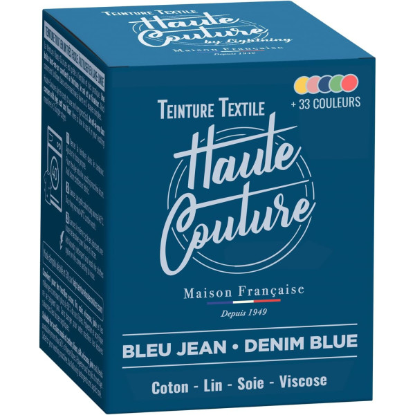 photo-Teinture textile - Tout-en-un - Vêtements - Tissus - Bleu jean - 350g - Haute couture