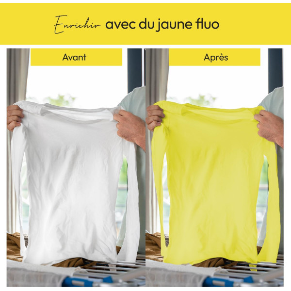 Teinture textile - Tout-en-un - Vêtements - Tissus - Jaune fluo - 350g - Haute couture
