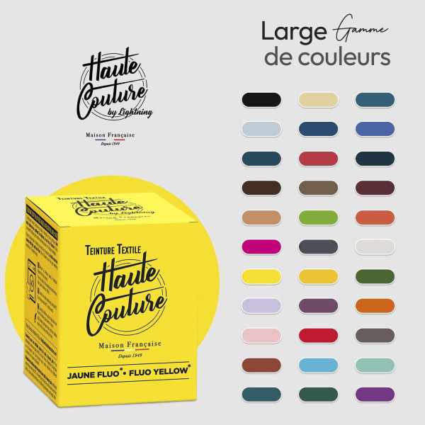 Teinture textile - Tout-en-un - Vêtements - Tissus - Jaune fluo - 350g - Haute couture