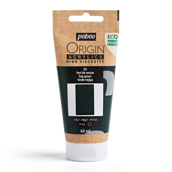photo-Peinture acrylique - Vert de vessie - 25 - Haute viscosité - Pébéo - Origin acrylics - 60ml