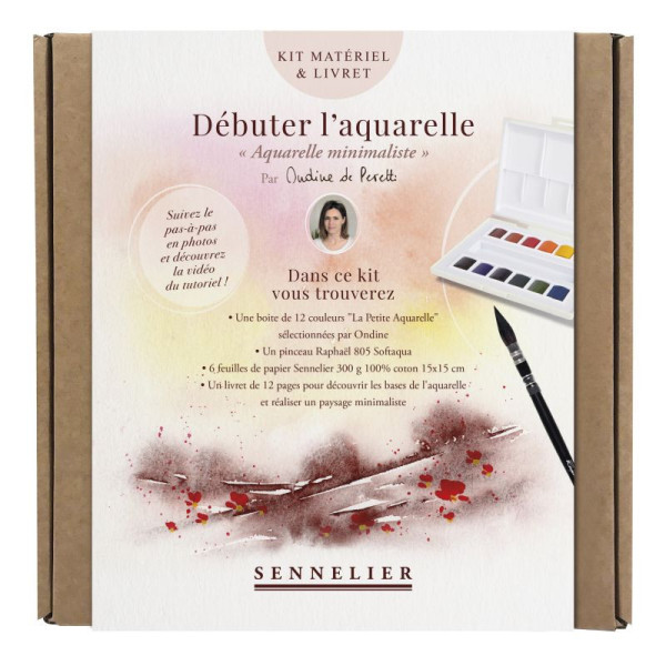 photo - Coffret - Débuter l'aquarelle minimaliste - Ondine de Peretti - Sennelier - Initiation