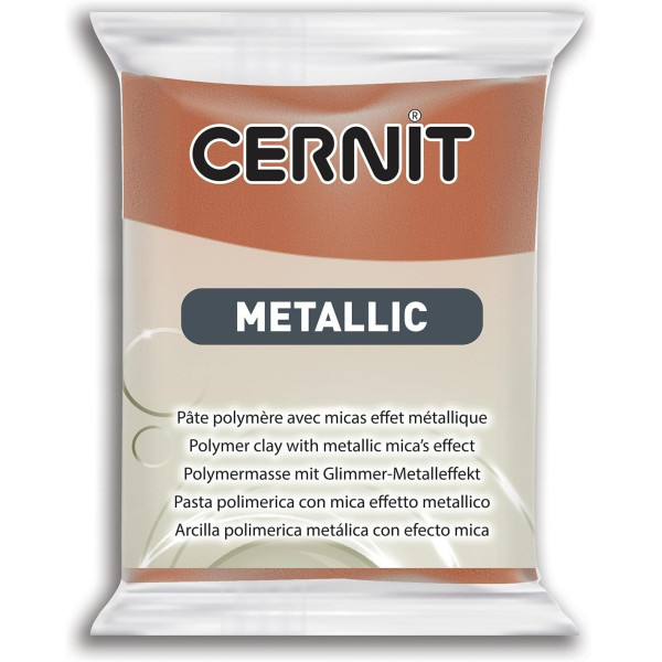 photo - Pâte polymère - Opaque - A cuire - Pâte à modeler - Bronze - Bloc de 56g - Cernit - Metallic