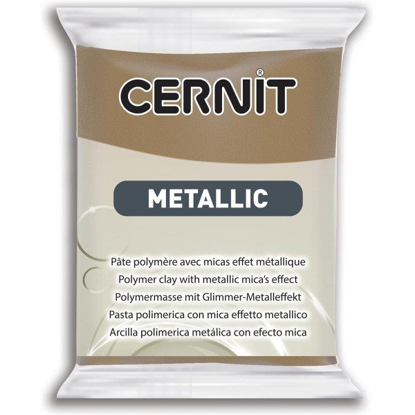 photo - Pâte polymère - Opaque - A cuire - Pâte à modeler - Bronze antique - Bloc de 56g - Cernit - Metallic