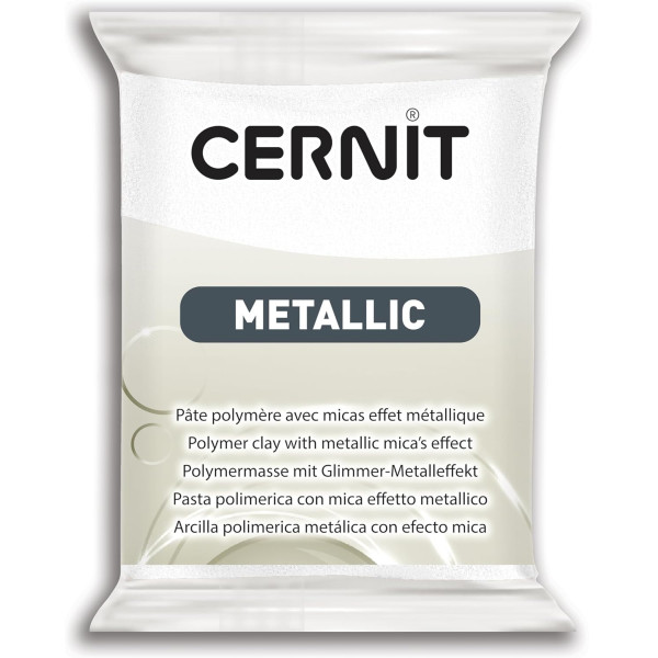 photo - Pâte polymère - Opaque - A cuire - Pâte à modeler - Nacré - Bloc de 56g - Cernit - Metallic