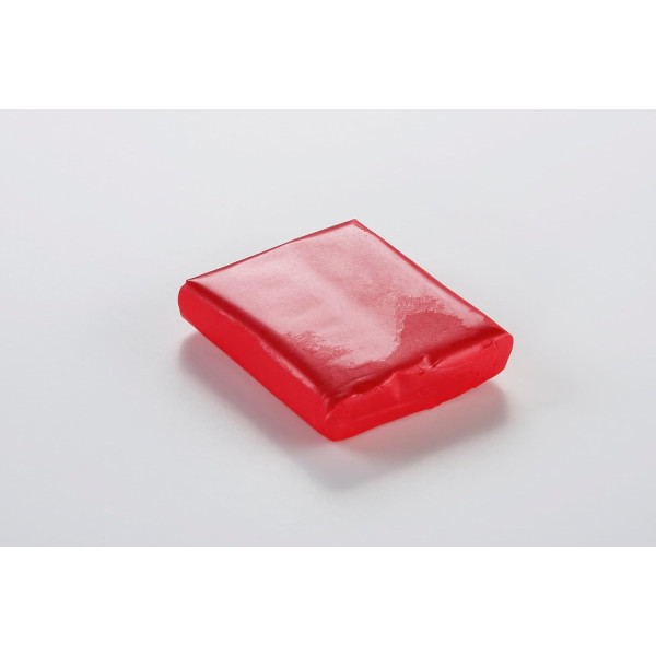 Pâte polymère - Opaque - A cuire - Pâte à modeler - Rouge - Bloc de 56g - Cernit - Metallic