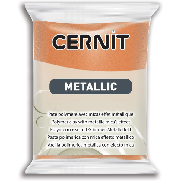 photo - Pâte polymère - Opaque - A cuire - Pâte à modeler - Rouille - Bloc de 56g - Cernit - Metallic
