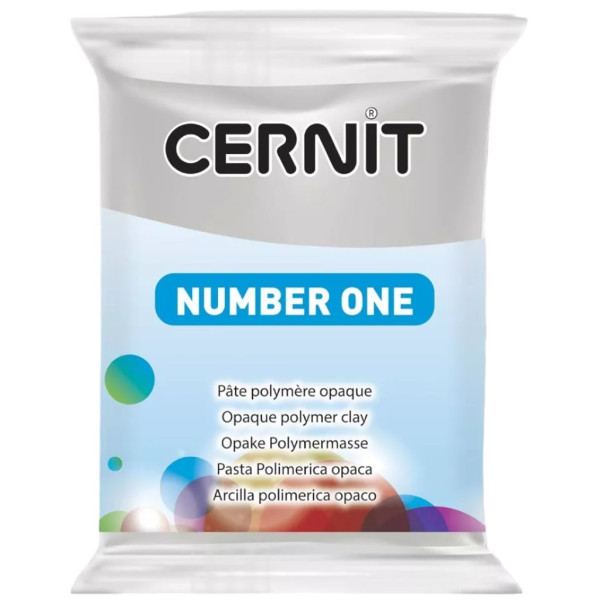 photo - Pâte polymère - Opaque - A cuire - Pâte à modeler - Gris - Bloc de 56g - Cernit - Number one