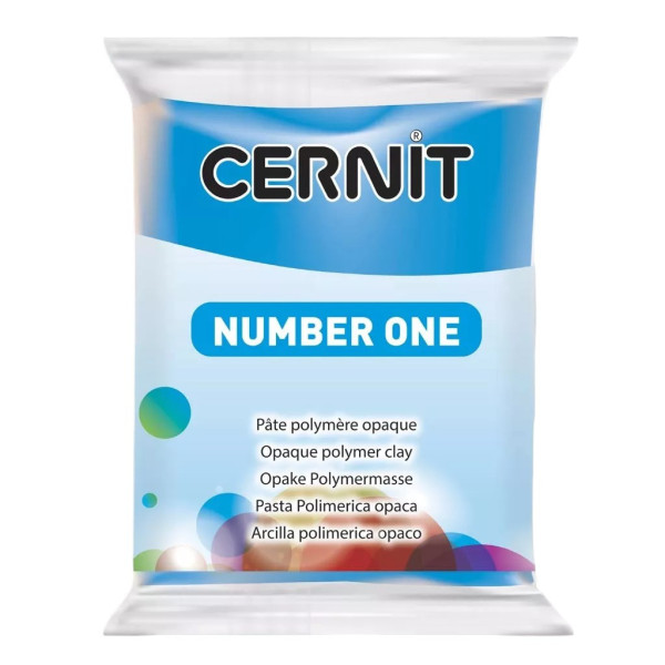 photo - Pâte polymère - Opaque - A cuire - Pâte à modeler - Bleu - Bloc de 56g - Cernit - Number one