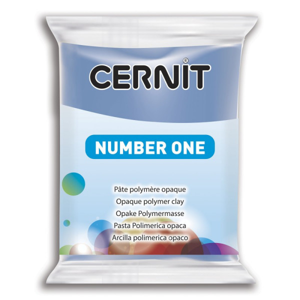 photo - Pâte polymère - Opaque - A cuire - Pâte à modeler - Pervenche - Bloc de 56g - Cernit - Number one