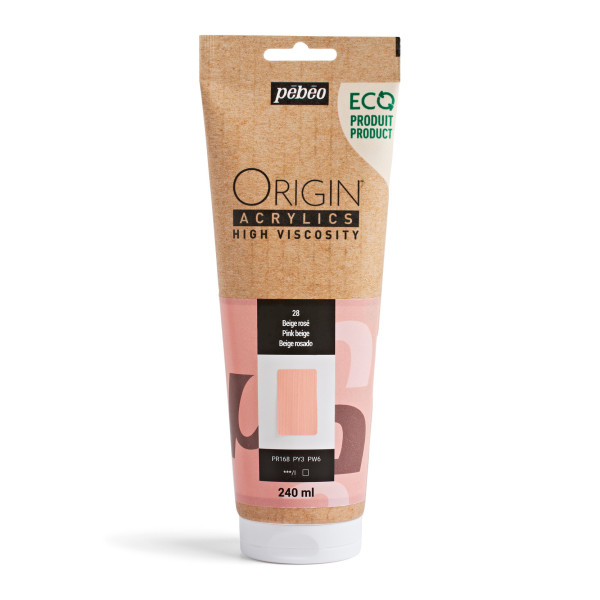 photo-Peinture acrylique - Beige rosé - 28 - Haute viscosité - Pébéo - Origin acrylics - 240ml