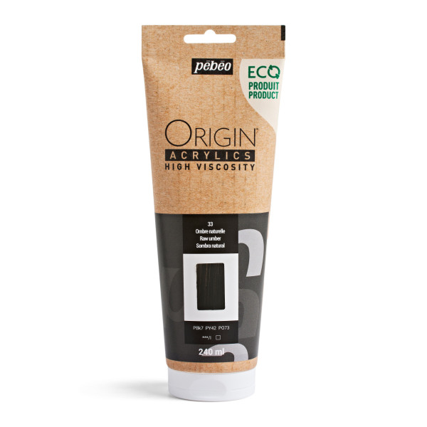 photo-Peinture acrylique - Ombre naturelle - 33 - Haute viscosité - Pébéo - Origin acrylics - 240ml