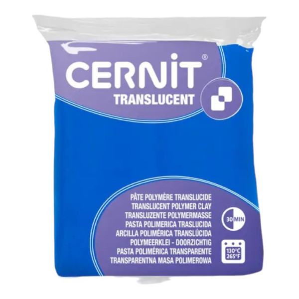 Pâte polymère - A cuire - Pâte à modeler - Saphir - Bloc de 56g - Cernit - Translucent