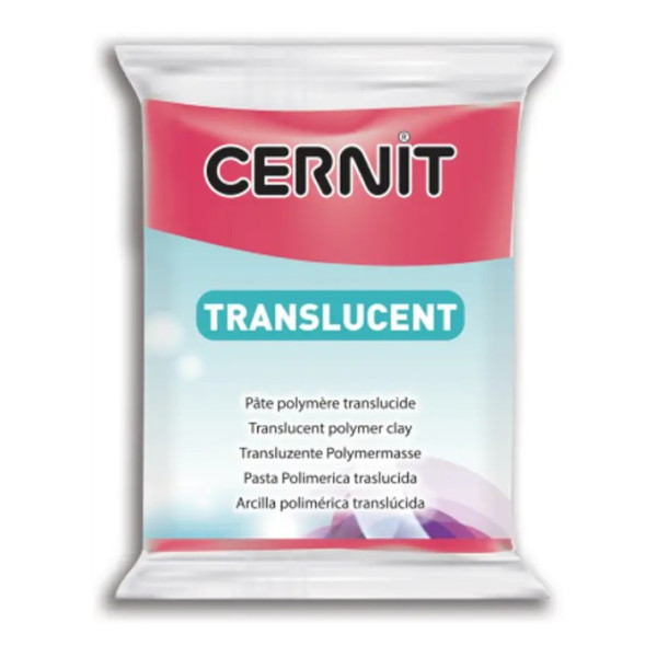 photo-Pâte polymère - A cuire - Pâte à modeler - Rubis - Bloc de 56g - Cernit - Translucent