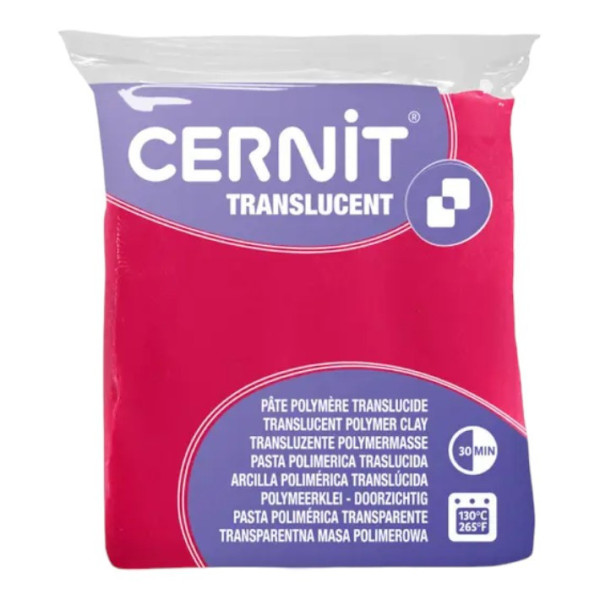 Pâte polymère - A cuire - Pâte à modeler - Rubis - Bloc de 56g - Cernit - Translucent