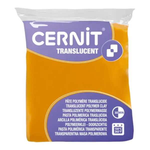 Pâte polymère - A cuire - Pâte à modeler - Ambre - Bloc de 56g - Cernit - Translucent