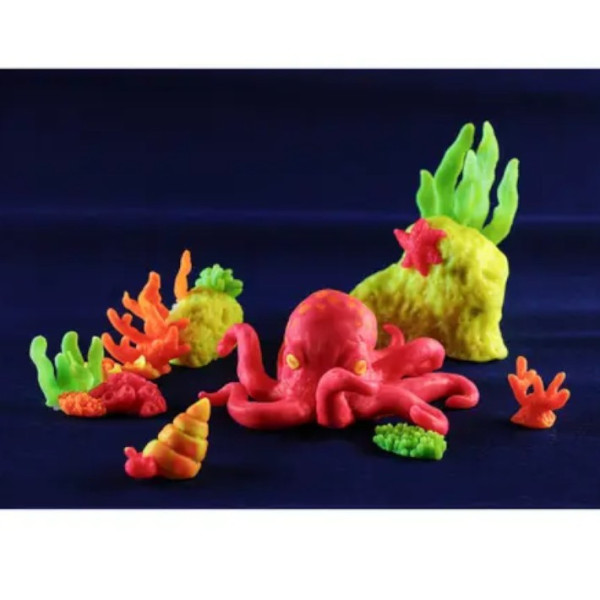 Pâte polymère - Opaque - A cuire - Pâte à modeler - Orange - Bloc de 56g - Cernit - Néon light