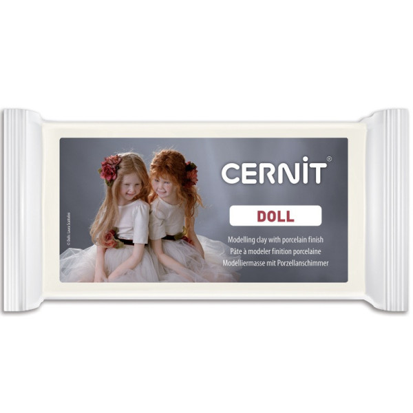 photo-Pâte polymère - A cuire - Pâte à modeler - Finition porcelaine - Blanc - Bloc de 500g - Cernit - Doll collection