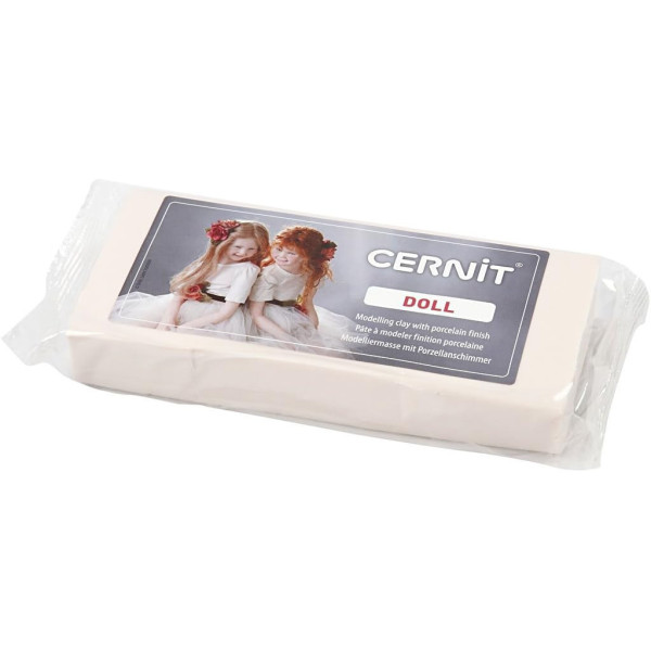 Pâte polymère - A cuire - Pâte à modeler - Finition porcelaine - Biscuit - Bloc de 500g - Cernit - Doll collection