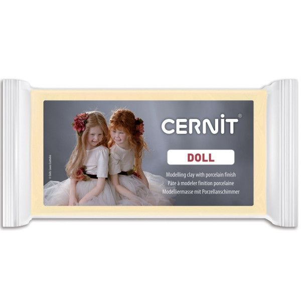 photo - Pâte polymère - A cuire - Pâte à modeler - Finition porcelaine - Amande - Bloc de 500g - Cernit - Doll collection