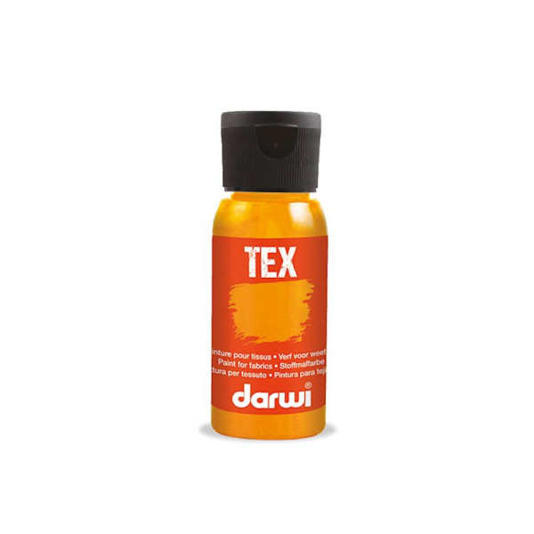 photo-Peinture pour tissus - Orange fluo - Opaque - Peinture à l'eau - Tex - Darwi - 50ml