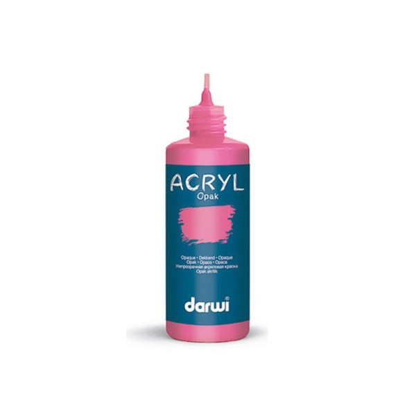 Peinture acrylique - Rose - Tous supports - Opaque - Indélébile - Darwi - 80ml