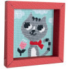 Canevas - Enfant - Point de croix - Chat - 14x14xcm - Fils et aiguilles