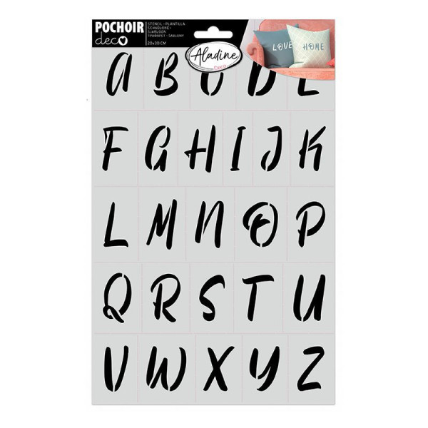 Pochoir - Alphabet 3 - Tout support - 20x30 cm - Aladine