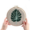 Canevas - Punch needle - Feuille de monstera - Avec tambour et accessoires