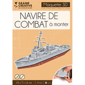 Maquette - Puzzle - 3D - Navire de combat - Bateau - 50 pièces - Dès 8 ans