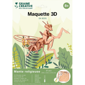Maquette - Puzzle - 3D - En bois - Mante religieuse - 27 pièces - Dès 8 ans