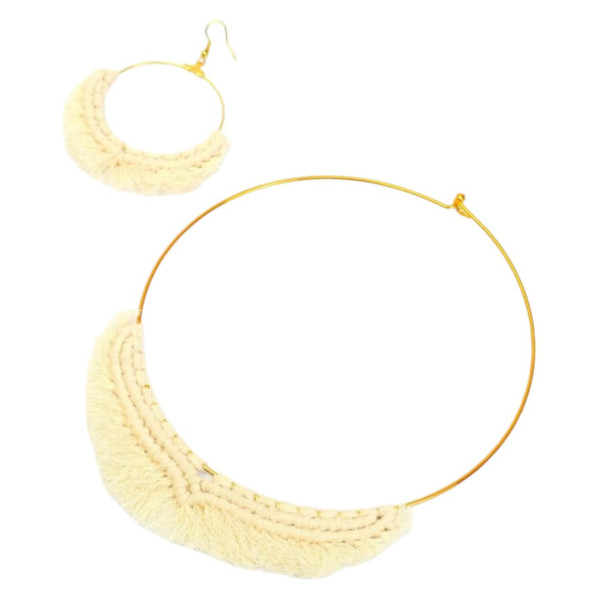 Kit créatif - Macramé - Collier - 14cm de diamètre - Accessoires inclus - Graine créative