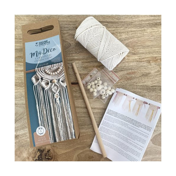 Kit créatif - Macramé - Coquillage - À suspendre - Accessoires inclus - Graine créative