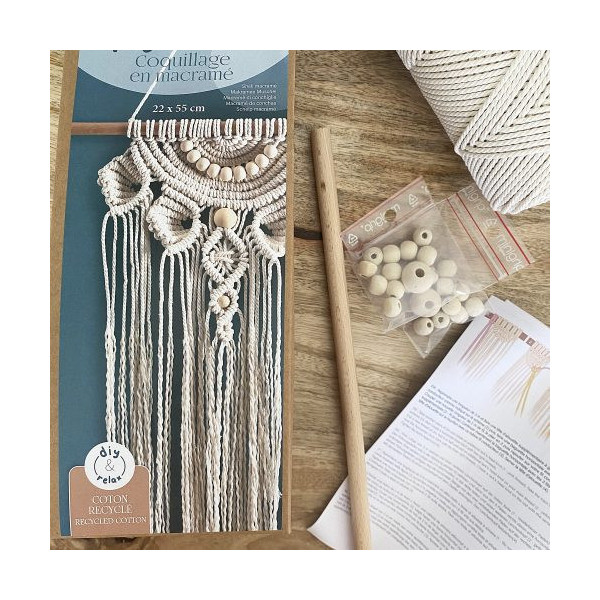 Kit créatif - Macramé - Coquillage - À suspendre - Accessoires inclus - Graine créative