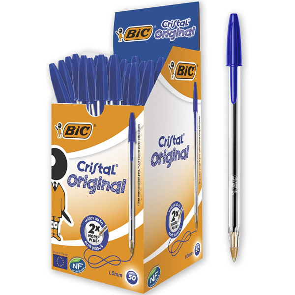 Boite De 50 Bic Cristal Bleu pas cher
