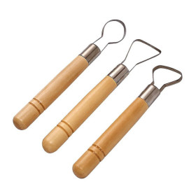 Mirettes - Accessoires pour poterie et sculpture - 3 pièces - Manche en bois